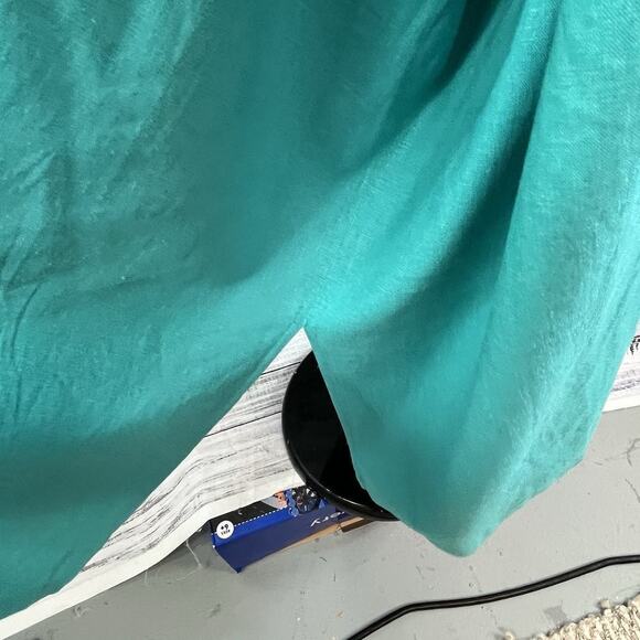 Maggie Barnes Skirt Plus size 34W Aquamarine Green Linen Long Straight Modest - Picture 12 of 13